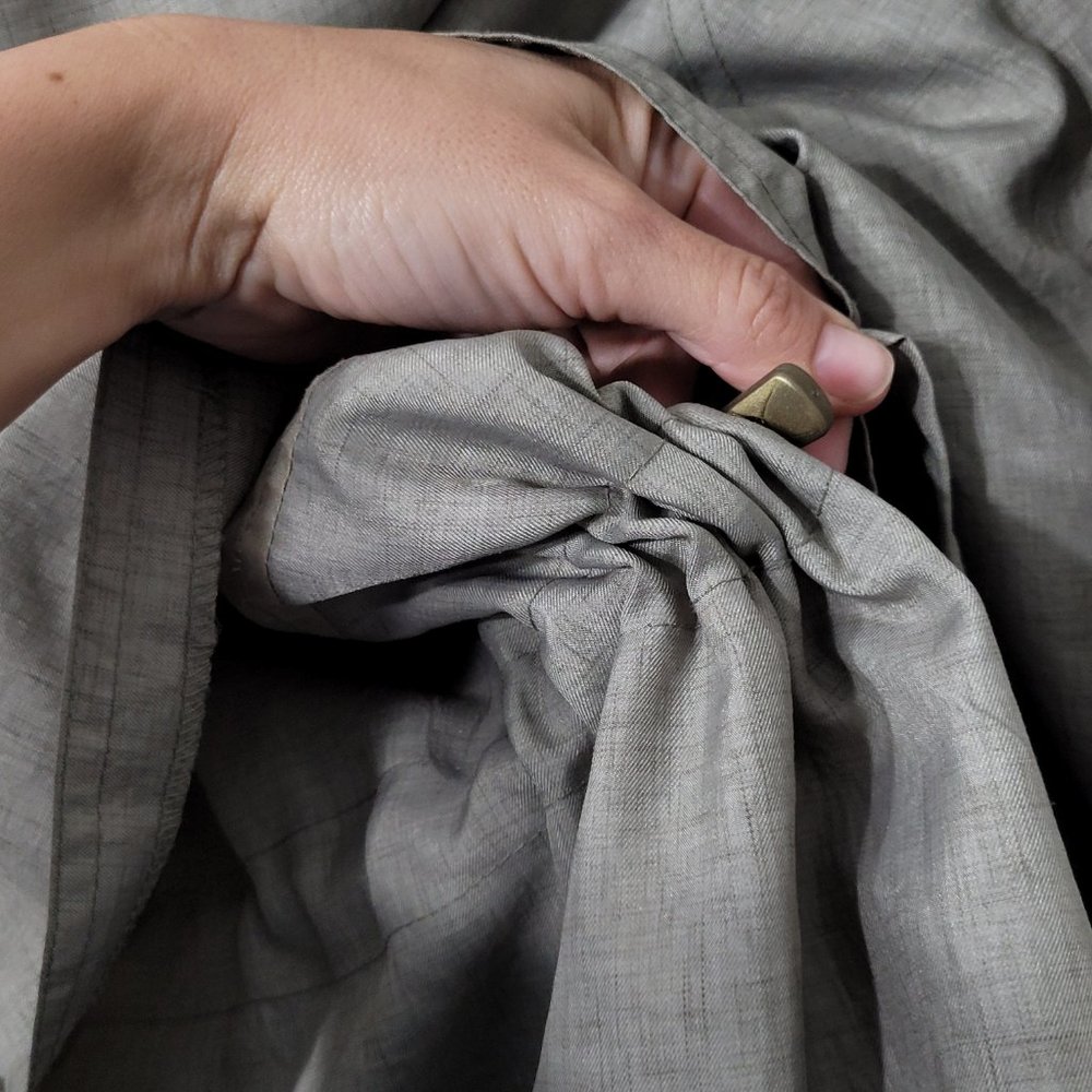 Nouveau Hooded Double-Breasted Trench Coat in Light Taupe - Picture 10 of 13